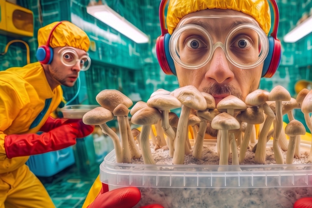 Cogumelos mágicos na natureza